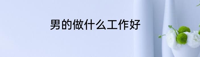 男的做什么工作好