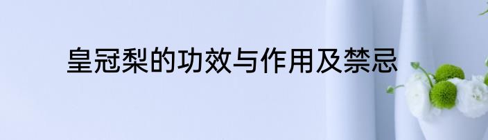 皇冠梨的功效与作用及禁忌