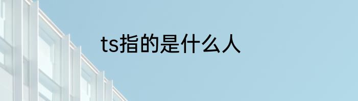 ts指的是什么人