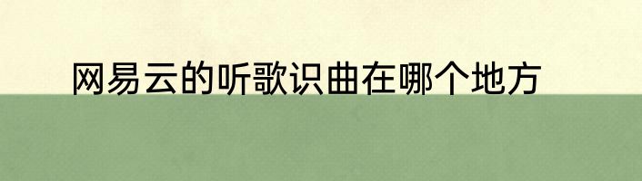 网易云的听歌识曲在哪个地方