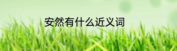 安然有什么近义词