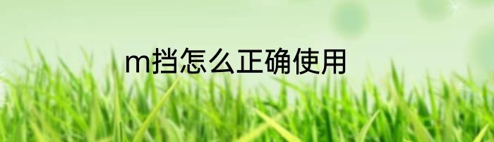 m挡怎么正确使用