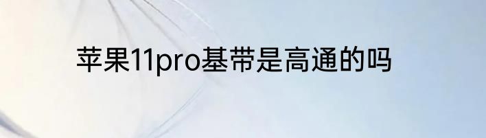 苹果11pro基带是高通的吗