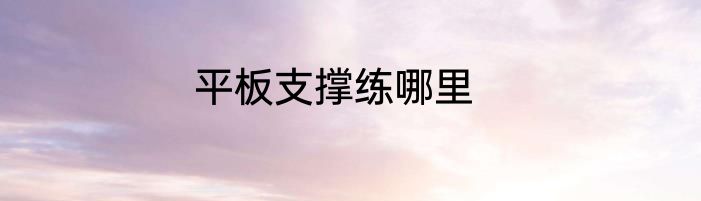 平板支撑练哪里
