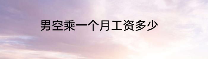 男空乘一个月工资多少