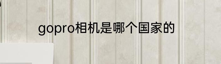 gopro相机是哪个国家的