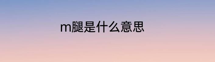 m腿是什么意思
