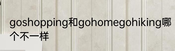goshopping和gohomegohiking哪个不一样