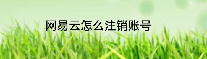 网易云怎么注销账号
