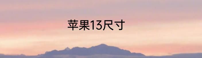 苹果13尺寸
