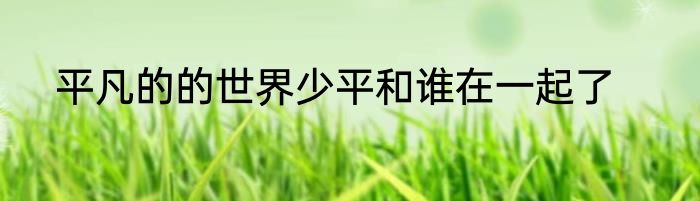平凡的的世界少平和谁在一起了