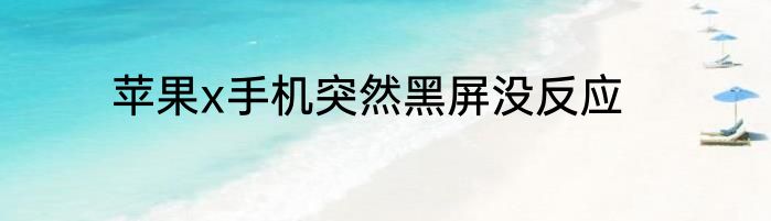 苹果x手机突然黑屏没反应