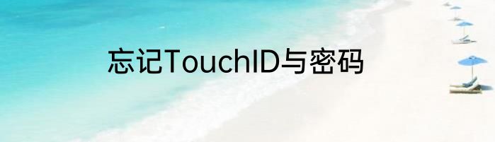 忘记TouchID与密码