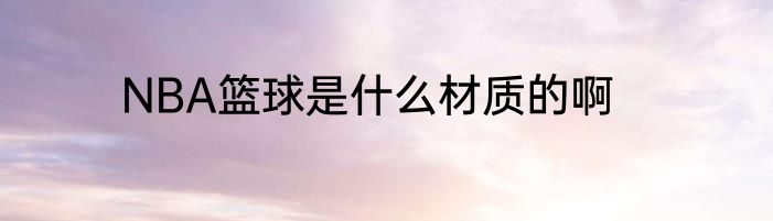 NBA篮球是什么材质的啊