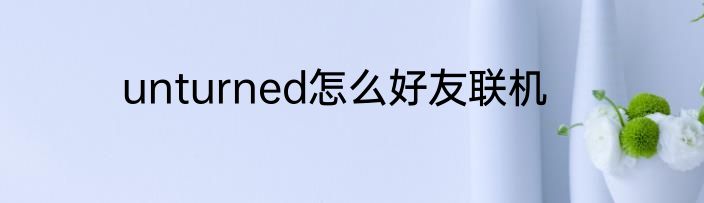 unturned怎么好友联机