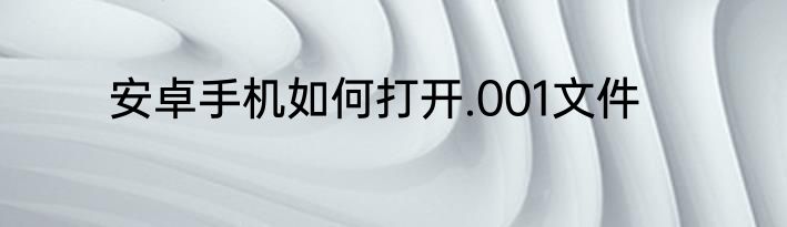 安卓手机如何打开.001文件