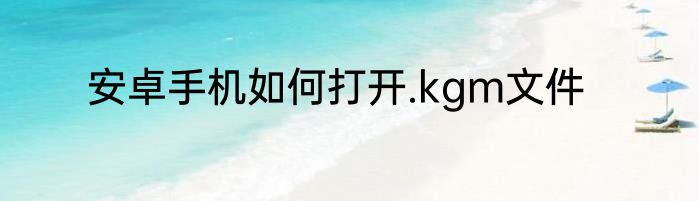 安卓手机如何打开.kgm文件