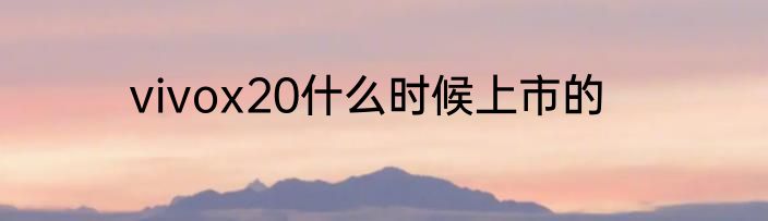 vivox20什么时候上市的