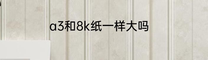 a3和8k纸一样大吗