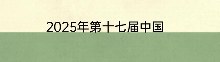 2025年第十七届中国