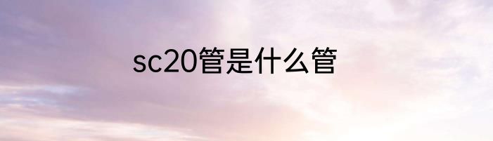 sc20管是什么管