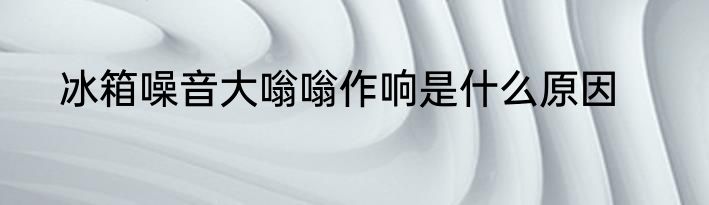 冰箱噪音大嗡嗡作响是什么原因