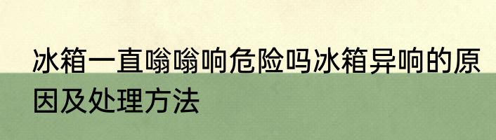 冰箱一直嗡嗡响危险吗冰箱异响的原因及处理方法
