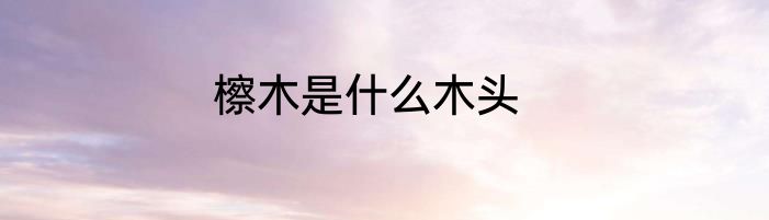 檫木是什么木头