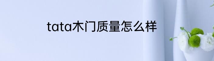 tata木门质量怎么样