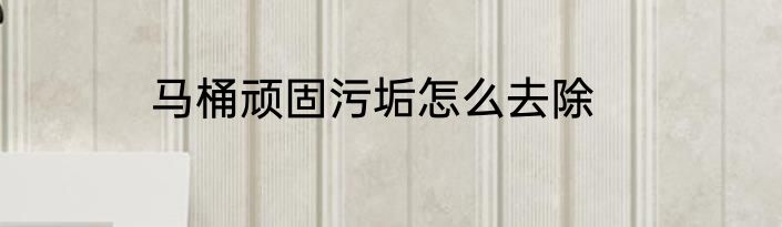 马桶顽固污垢怎么去除