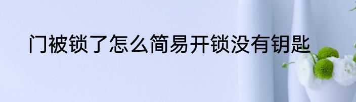 门被锁了怎么简易开锁没有钥匙