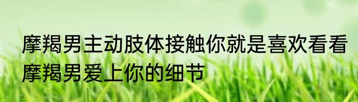 摩羯男主动肢体接触你就是喜欢看看摩羯男爱上你的细节