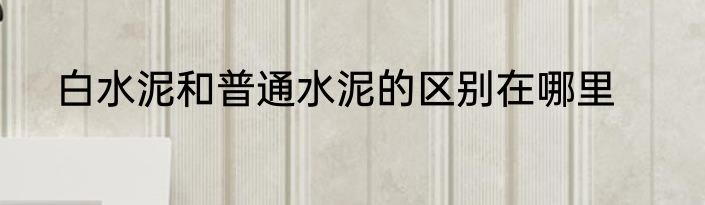 白水泥和普通水泥的区别在哪里