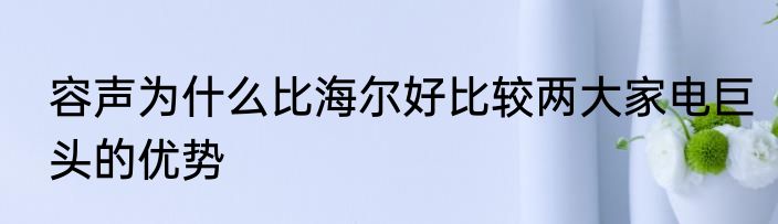容声为什么比海尔好比较两大家电巨头的优势