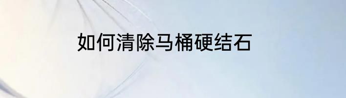 如何清除马桶硬结石