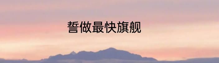 誓做最快旗舰