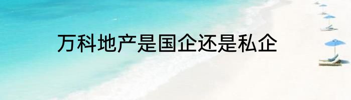 万科地产是国企还是私企