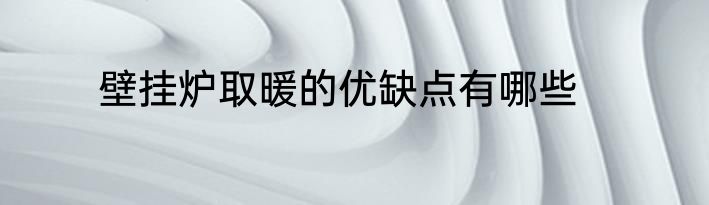 壁挂炉取暖的优缺点有哪些