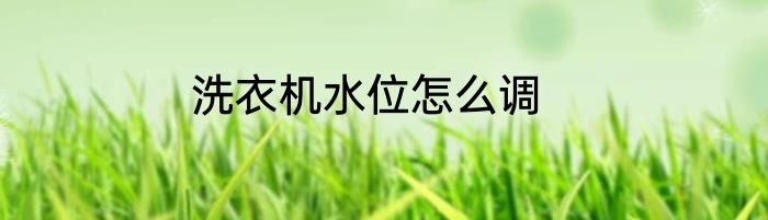洗衣机水位怎么调