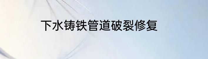 下水铸铁管道破裂修复