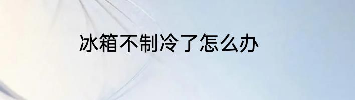 冰箱不制冷了怎么办