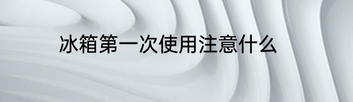 冰箱第一次使用注意什么