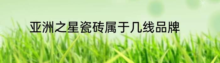亚洲之星瓷砖属于几线品牌