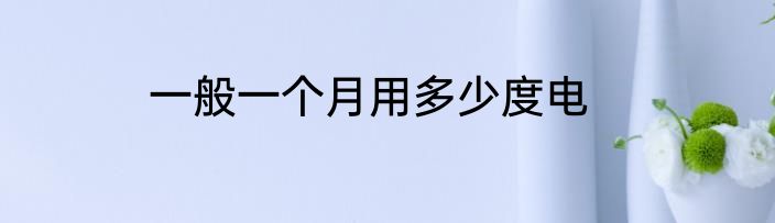 一般一个月用多少度电