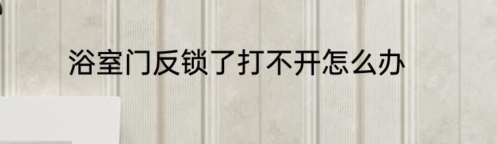 浴室门反锁了打不开怎么办