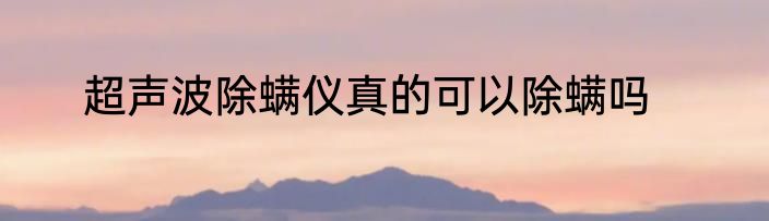 超声波除螨仪真的可以除螨吗