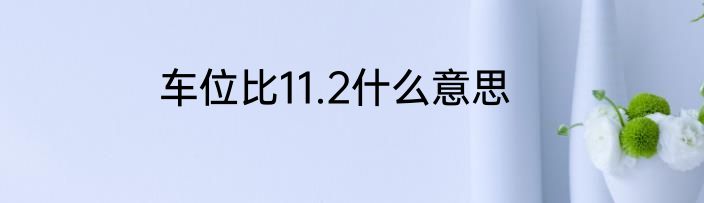车位比11.2什么意思