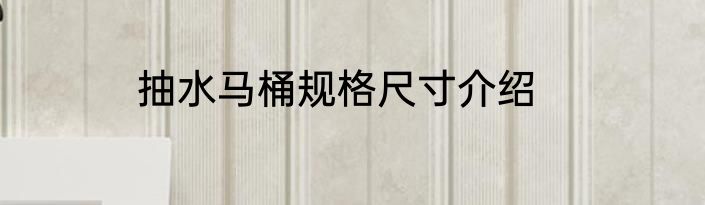 抽水马桶规格尺寸介绍