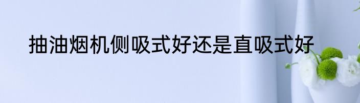 抽油烟机侧吸式好还是直吸式好