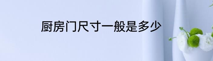 厨房门尺寸一般是多少